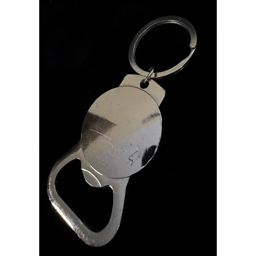 Heineken Beer Bottle Opener Keychain Silver Tone Metal Green Logo Red Star 3.75